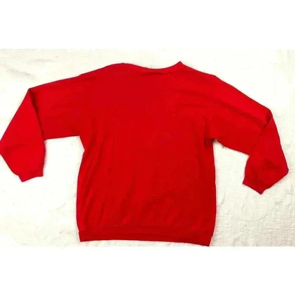 VTG Christmas Bear Retro Pullover Sweatshirt MEDIUM Women's Andover Long Sleeve - Picture 8 of 14